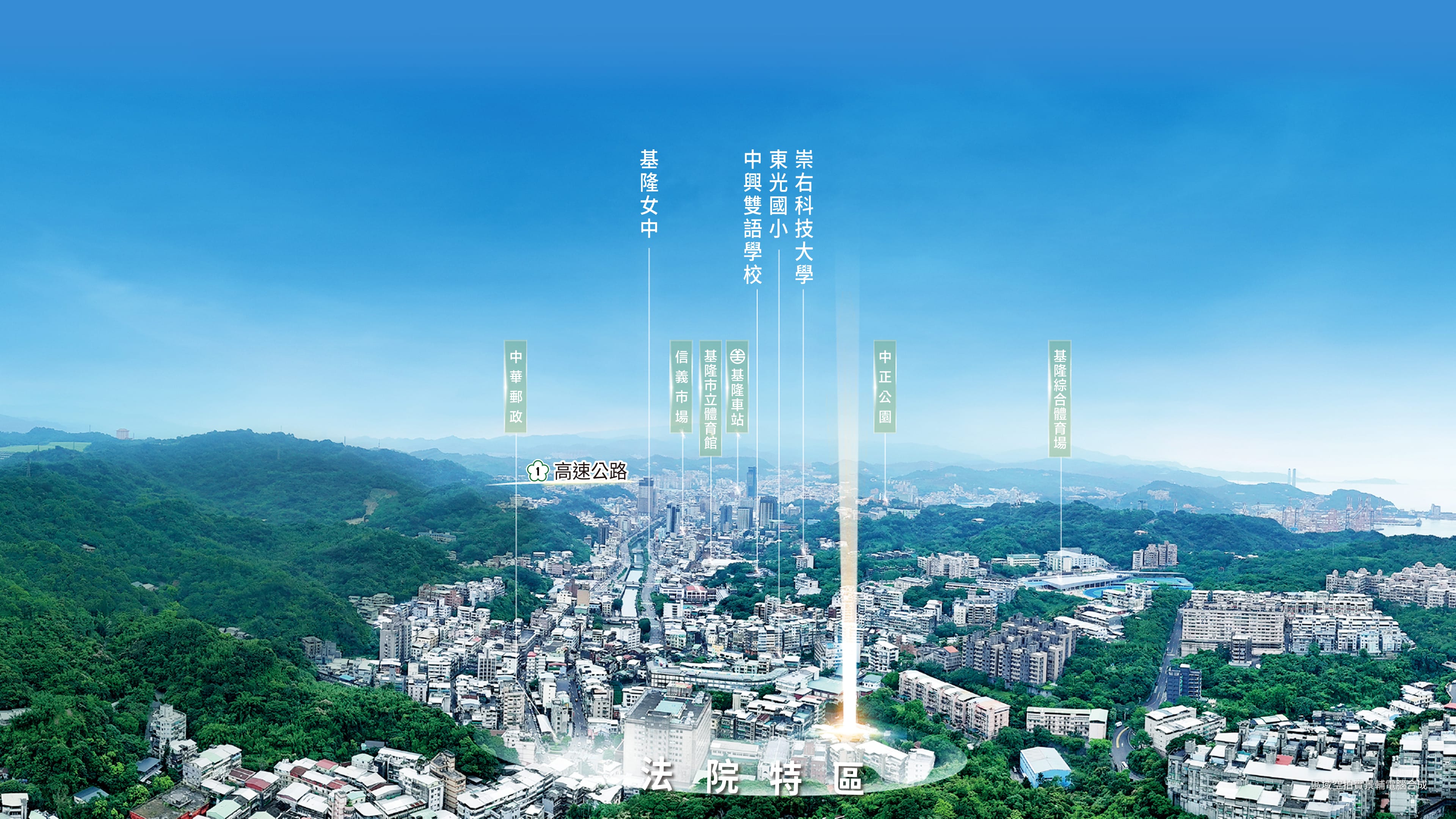 基隆國門港灣空拍全景圖